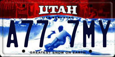 UT license plate A777MY