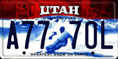 UT license plate A777OL