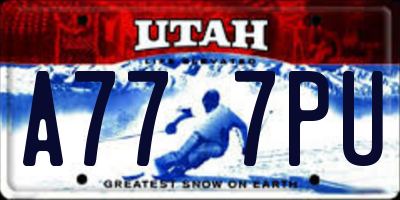 UT license plate A777PU