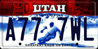 UT license plate A777WL