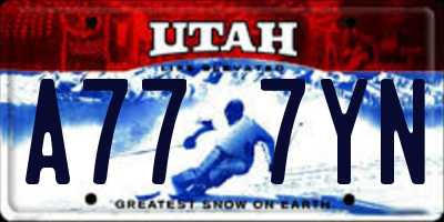 UT license plate A777YN