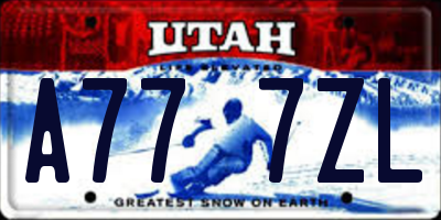 UT license plate A777ZL