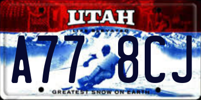 UT license plate A778CJ