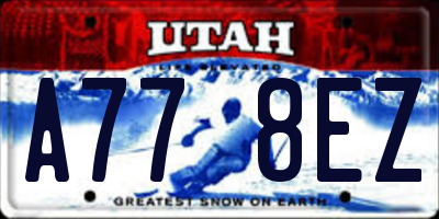 UT license plate A778EZ