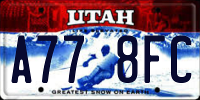 UT license plate A778FC