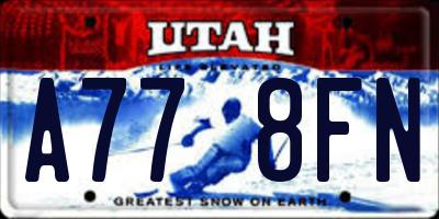 UT license plate A778FN