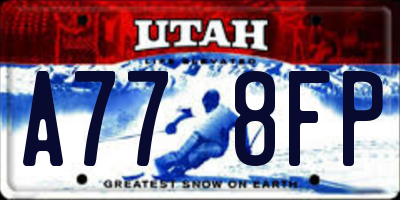 UT license plate A778FP