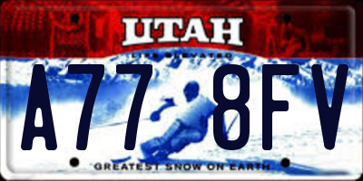UT license plate A778FV