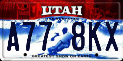 UT license plate A778KX