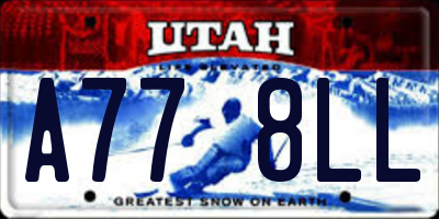UT license plate A778LL