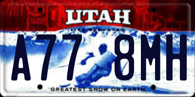UT license plate A778MH