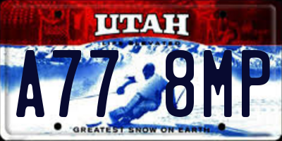 UT license plate A778MP