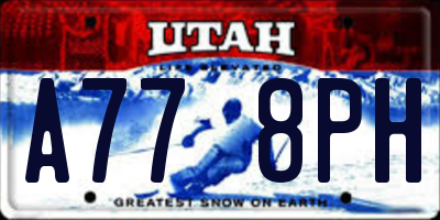 UT license plate A778PH