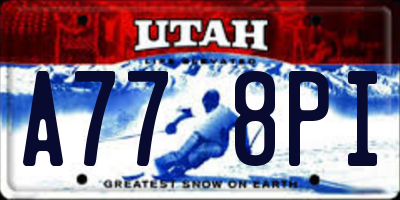 UT license plate A778PI
