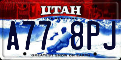 UT license plate A778PJ