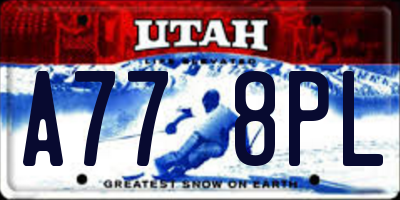 UT license plate A778PL