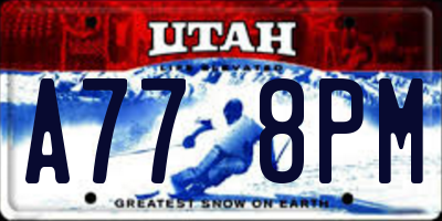 UT license plate A778PM