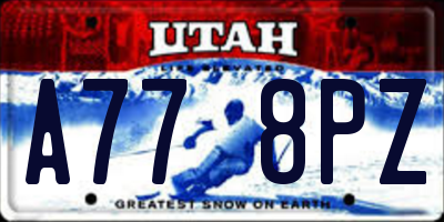 UT license plate A778PZ