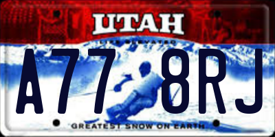UT license plate A778RJ