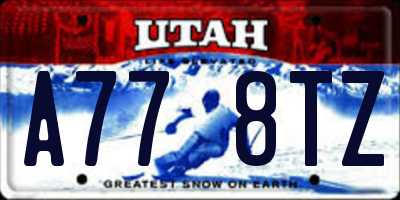 UT license plate A778TZ