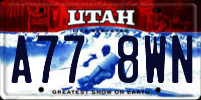 UT license plate A778WN