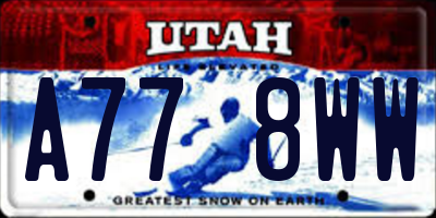 UT license plate A778WW
