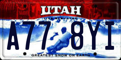 UT license plate A778YI