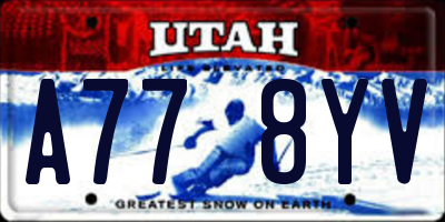 UT license plate A778YV