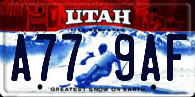 UT license plate A779AF