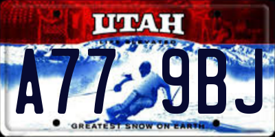 UT license plate A779BJ