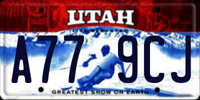 UT license plate A779CJ