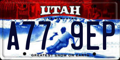 UT license plate A779EP