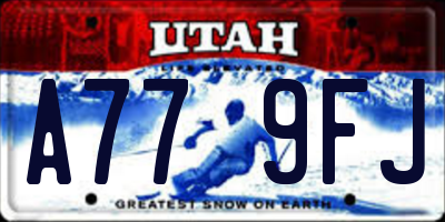 UT license plate A779FJ