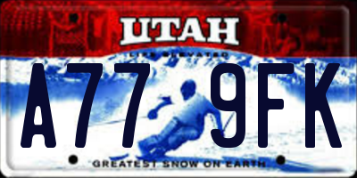 UT license plate A779FK