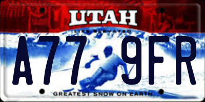 UT license plate A779FR