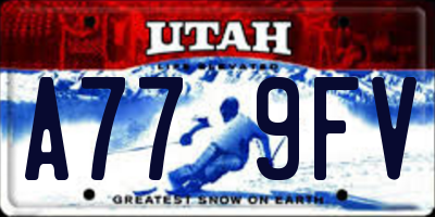 UT license plate A779FV