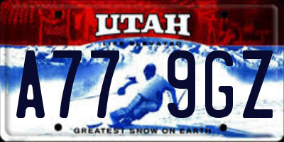 UT license plate A779GZ