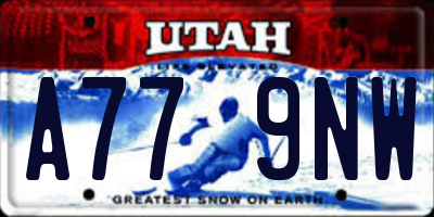 UT license plate A779NW