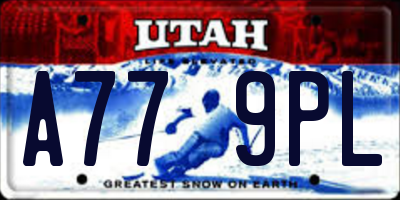 UT license plate A779PL