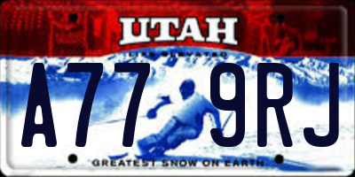 UT license plate A779RJ