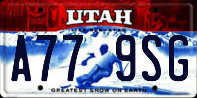 UT license plate A779SG