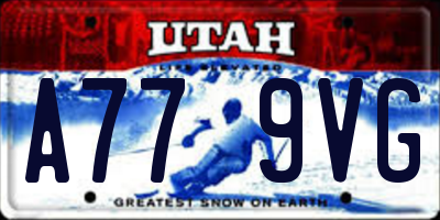 UT license plate A779VG