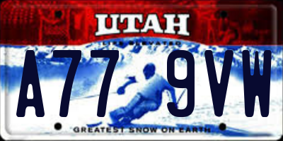 UT license plate A779VW