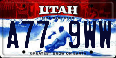 UT license plate A779WW