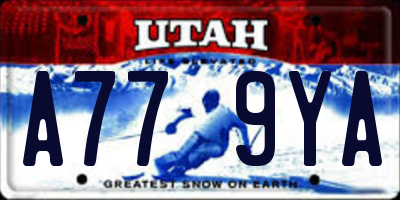 UT license plate A779YA