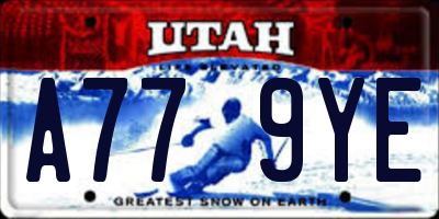 UT license plate A779YE