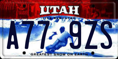 UT license plate A779ZS