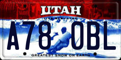 UT license plate A780BL