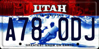 UT license plate A780DJ