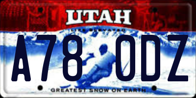 UT license plate A780DZ